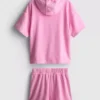 7-15 jaar | Set met hoodie van badstof en Shorts