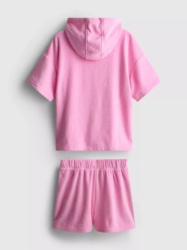 7-15 jaar | Set met hoodie van badstof en Shorts