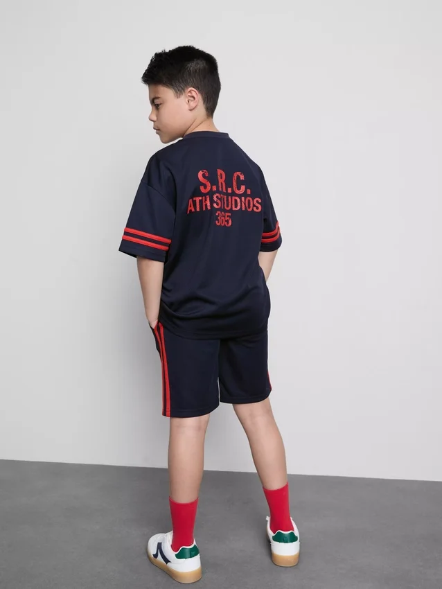 7-15 jaar | set met T-shirt en shorts van actief mesh