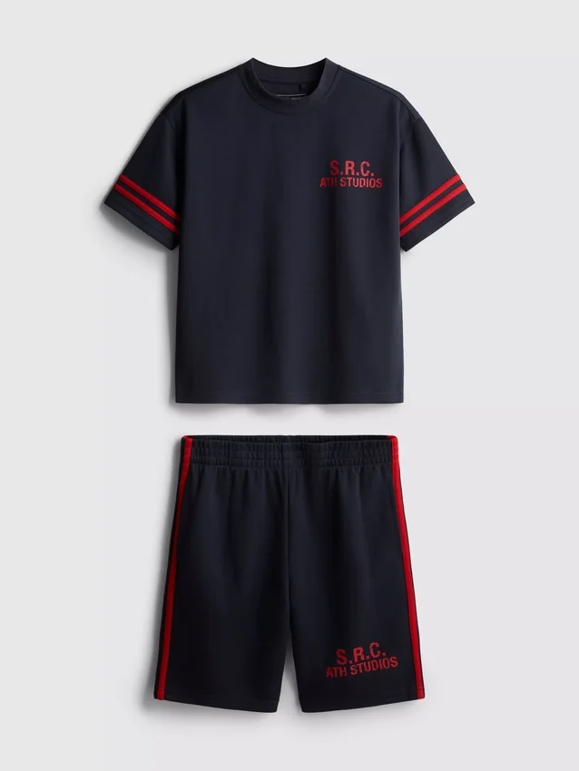 7-15 jaar | set met T-shirt en shorts van actief mesh