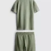 7-15 jaar | set van een poloshirt met textuur en een korte broek