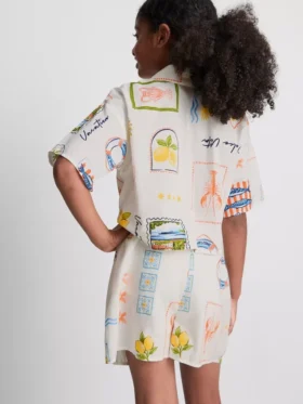 7-15 jaar | setje met overhemd met strikdetail en shorts