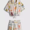 7-15 jaar | setje met overhemd met strikdetail en shorts
