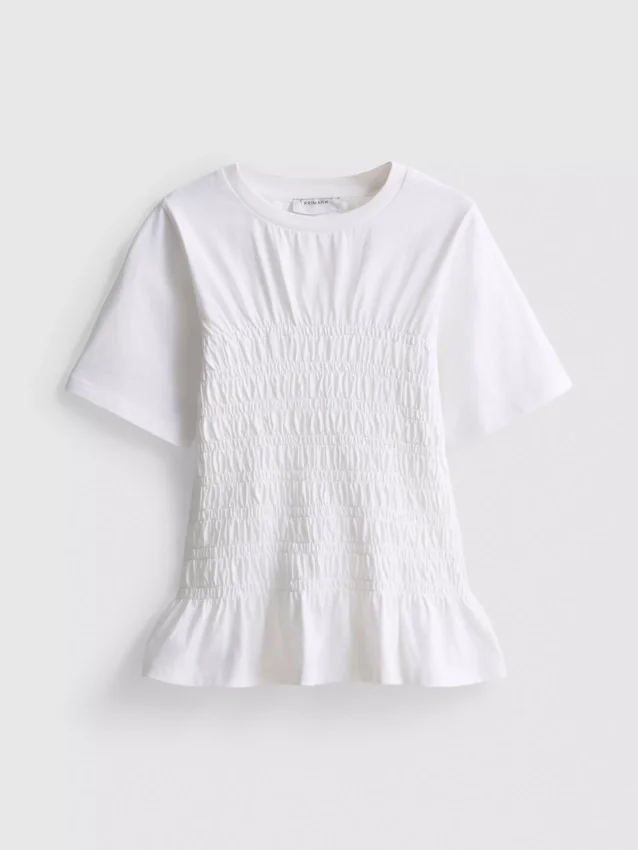 7-15 jaar | T-shirt met gerimpelde peplum