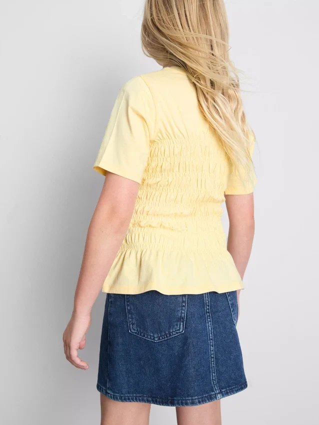 7-15 jaar | T-shirt met gerimpelde peplum