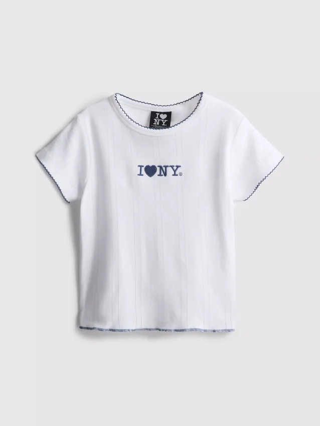 7-15 jaar | T-shirt met ‘I Love New York’-borduursel