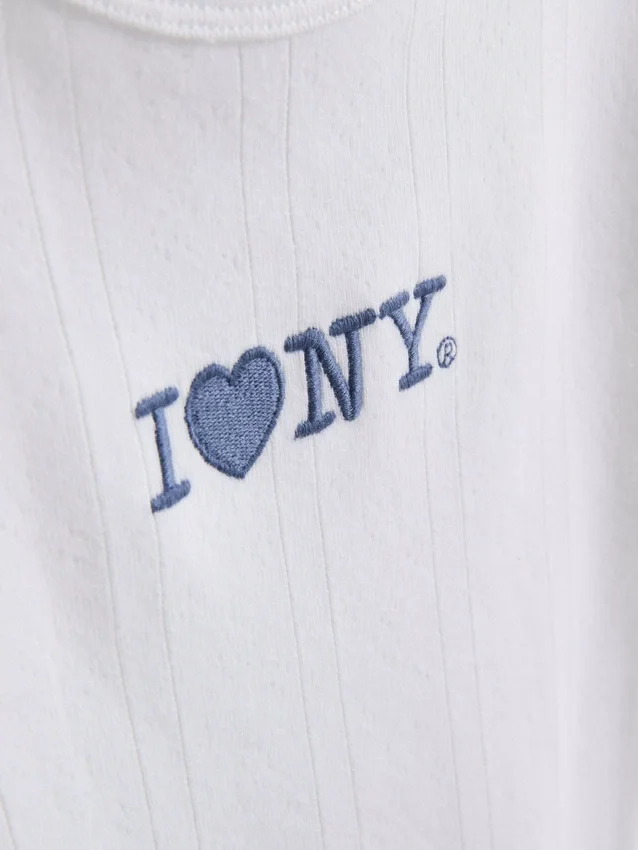 7-15 jaar | T-shirt met ‘I Love New York’-borduursel