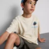 7-15 jaar | T-shirt met palmboomprint en structuur