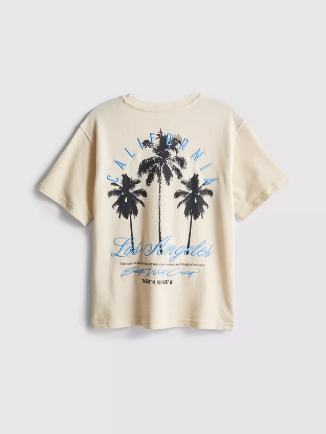 7-15 jaar | T-shirt met palmboomprint en structuur