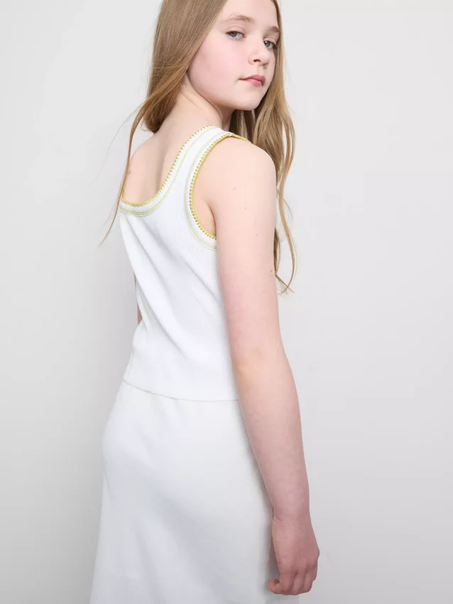 7-15 jaar | tanktop met contrasterende stiksels