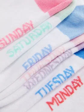 7-pack enkelsokken met dagen van de week