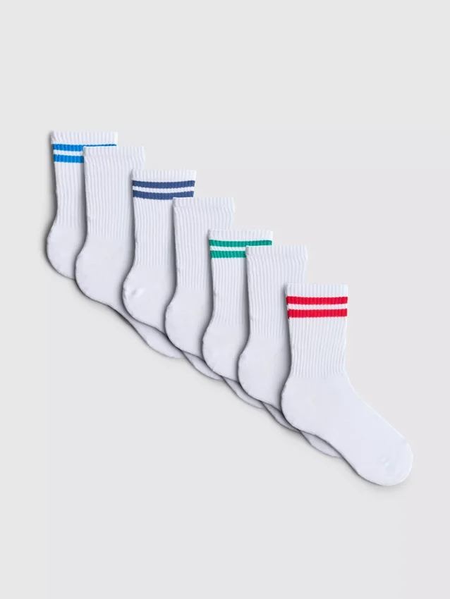 7-pack geribde sportsokken