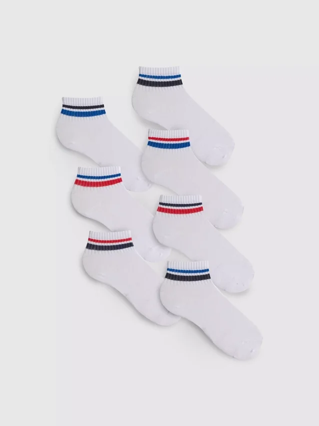 7-pack gestreepte enkelsokken