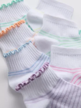 7-pack veelkleurige gestreepte enkelsokken