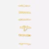 8-pack ringen met strass-initialen