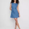 A-lijn mini-jurk van katoenen denim