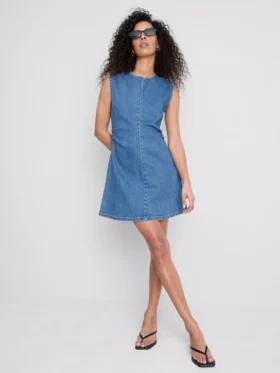 A-lijn mini-jurk van katoenen denim