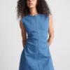 A-lijn mini-jurk van katoenen denim