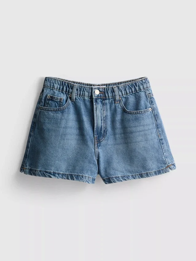 A-lijn short van katoendenim