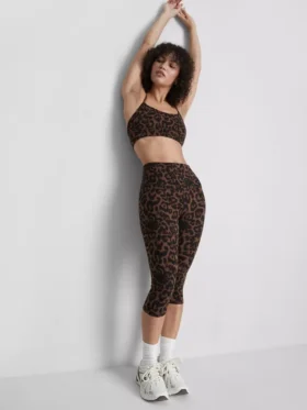 Actieve capri-legging met luipaardprint