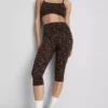 Actieve capri-legging met luipaardprint