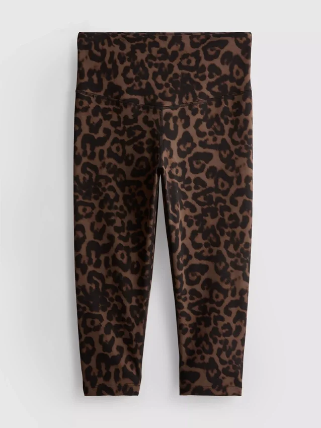 Actieve capri-legging met luipaardprint