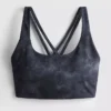 Actieve crop top met racerback en marmerprint