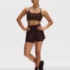Actieve crop-top met racerback in luipaardprint