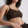 Actieve crop-top met racerback in luipaardprint