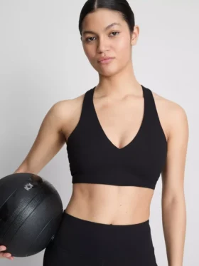 Actieve crop top met V-hals en soepele ondersteuning