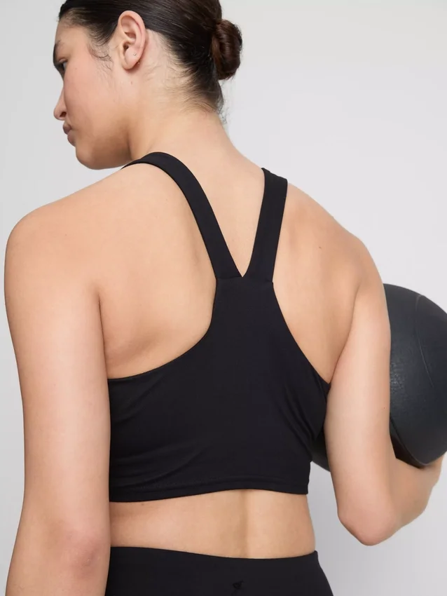 Actieve crop top met V-hals en soepele ondersteuning