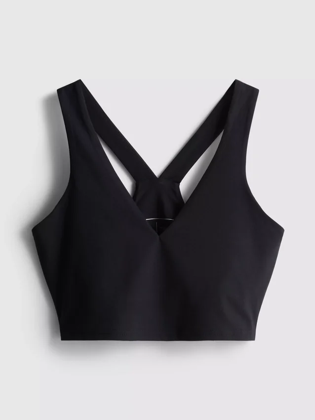 Actieve crop top met V-hals en soepele ondersteuning