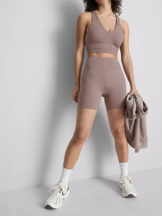 Actieve yogashort met hoge taille