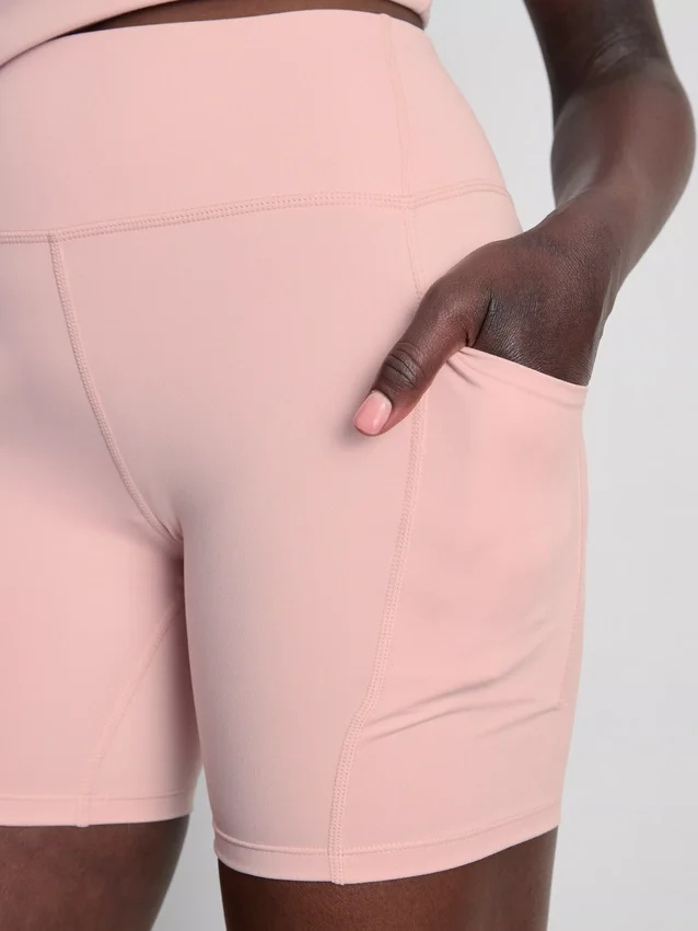 Actieve yogashort met hoge taille