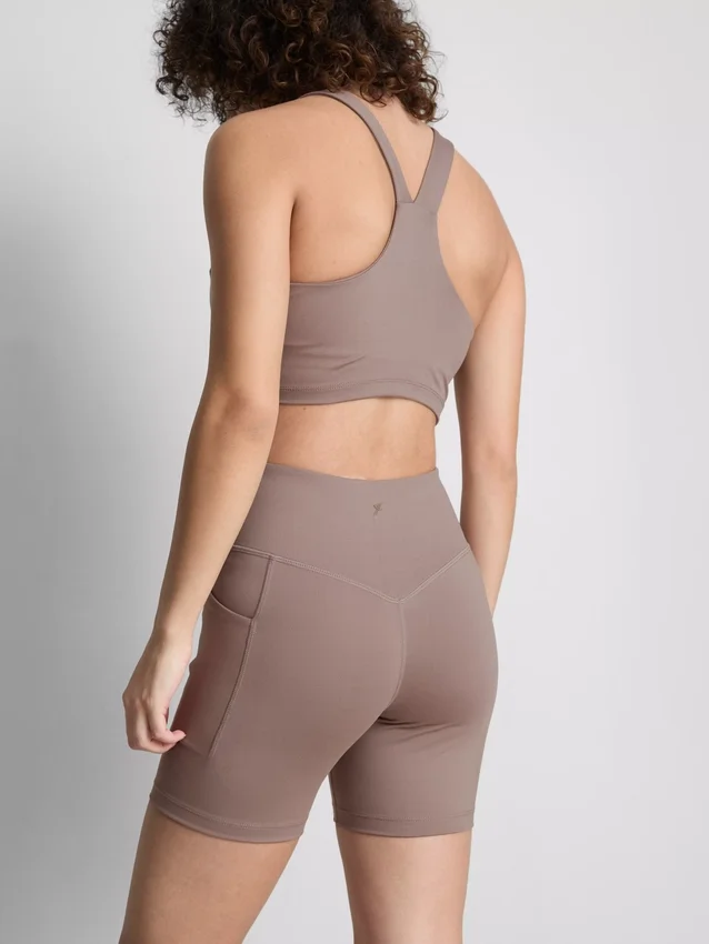 Actieve yogashort met hoge taille