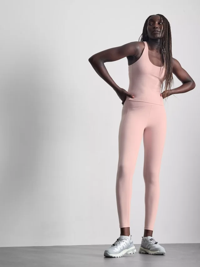 Active-legging met hoge taille in esdoornkleur