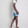 Asymmetrisch T-shirt met franjes van katoen