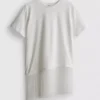 Asymmetrisch T-shirt met franjes van katoen