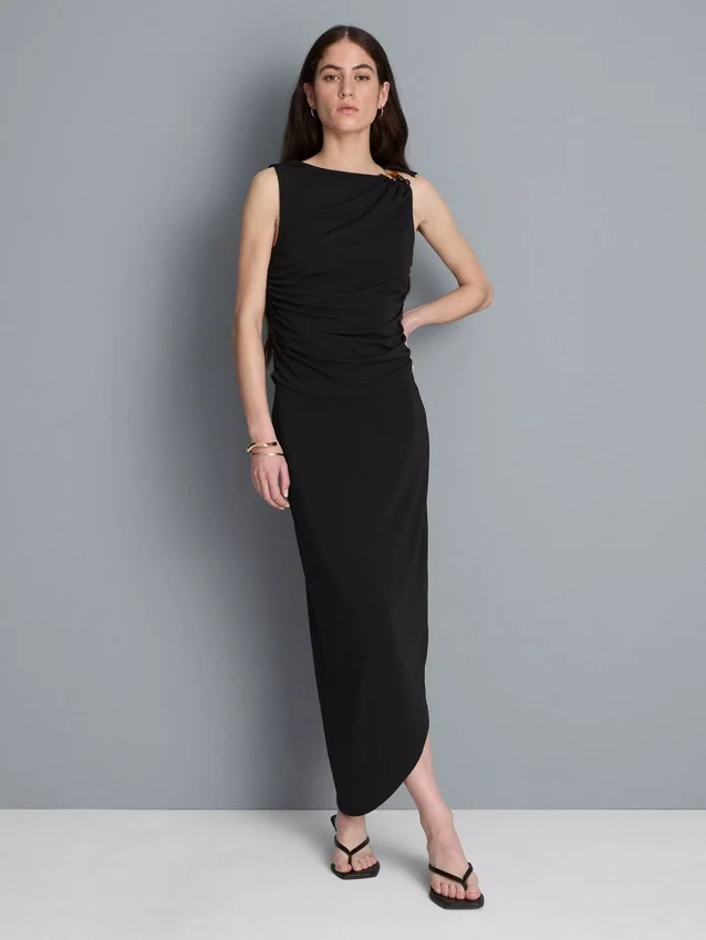 Asymmetrische midi-rok van jersey
