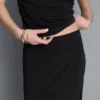 Asymmetrische midi-rok van jersey