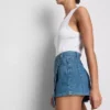 Asymmetrische wikkelrok van katoenen denim