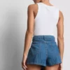 Asymmetrische wikkelrok van katoenen denim