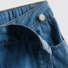 Asymmetrische wikkelrok van katoenen denim