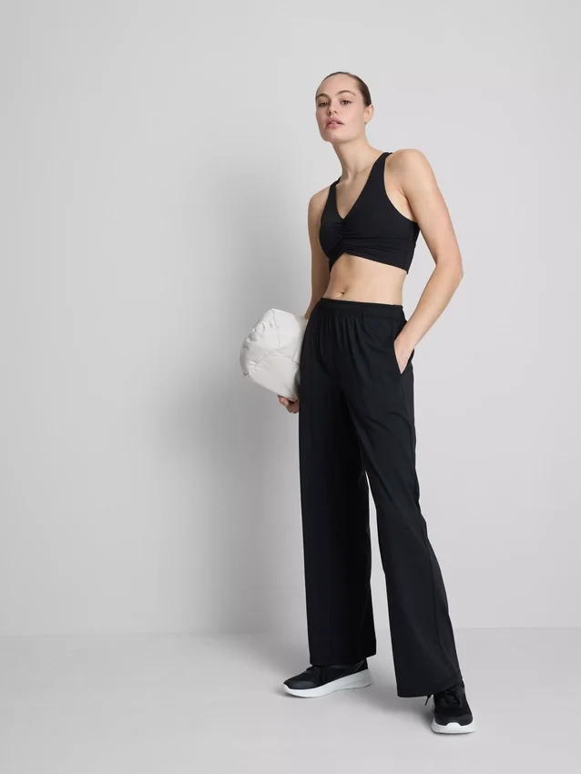 Athleisure-broek met wijde pijpen