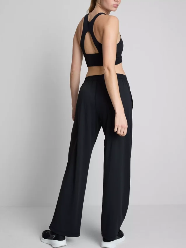Athleisure-broek met wijde pijpen
