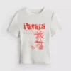 Baby-T-shirt met grafische print, rijk aan katoen, in de kleur Havana