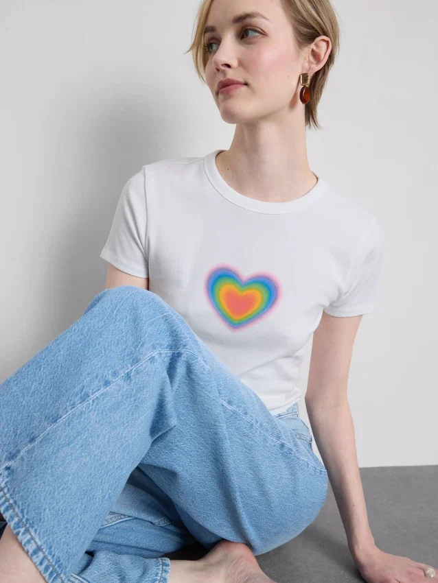 Baby-T-shirt met ‘Pride Heart’-print, rijk aan katoen