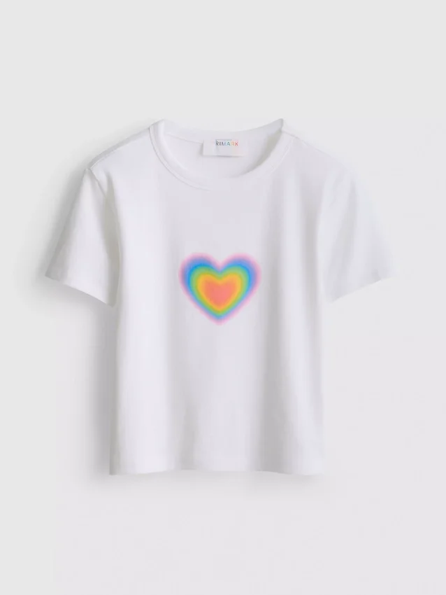 Baby-T-shirt met ‘Pride Heart’-print, rijk aan katoen
