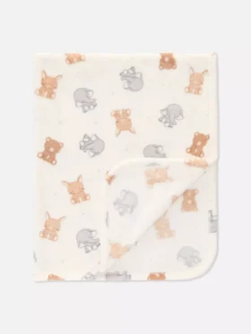 Babydeken van fleece met dierenprint