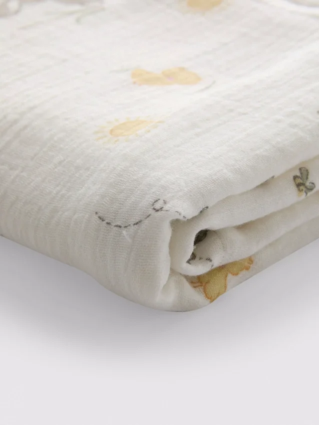 Babydeken van mousseline met dierenprint
